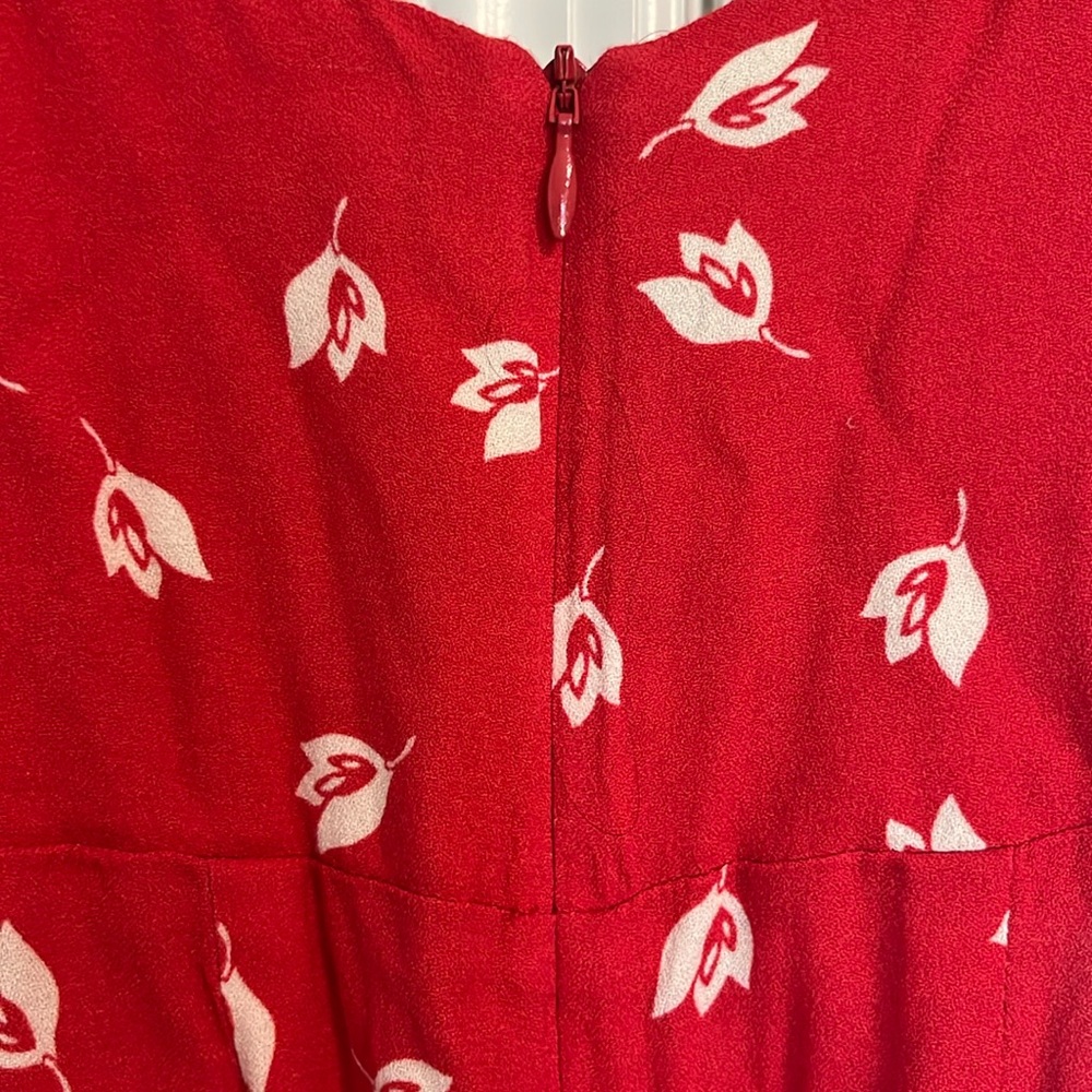 Reformation Red Belinda Floral Jeanne Sheath Cocktail Dress - Size 0 - Picture 9 of 9